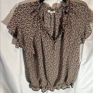 Max Studio Multicolor Ruffle Blouse